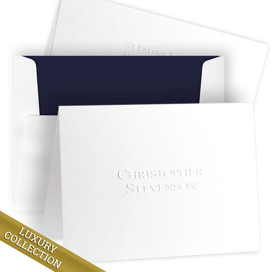 Luxury Christopher Folded Note Card Collection - Embossed
